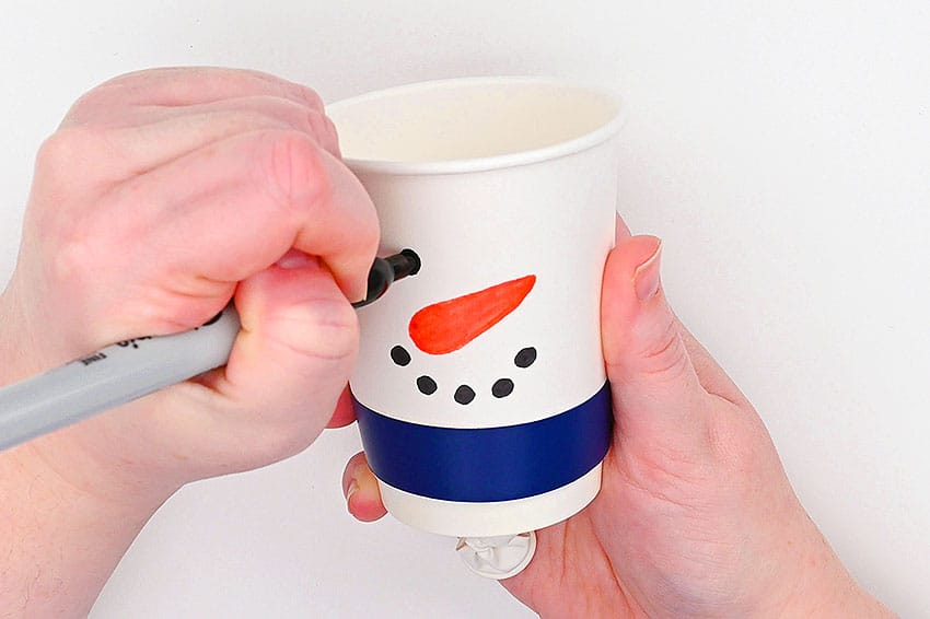 snowman pom pom launcher sensory craft step 9 - tutorial image