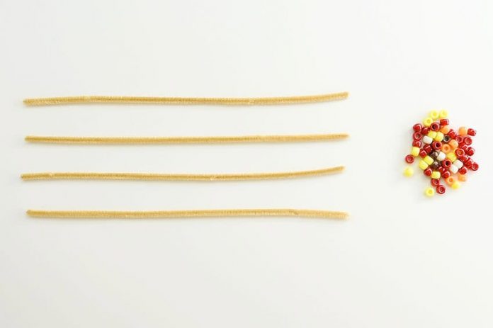 beaded pipe cleaner corn kids craft instruction image 1