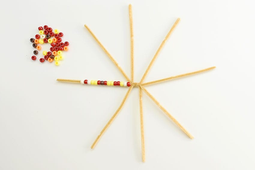 beaded pipe cleaner corn kids craft instruction image 4