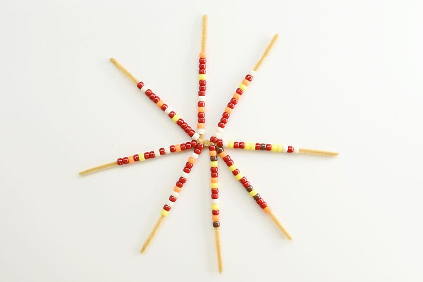 beaded pipe cleaner corn kids craft instruction image 5
