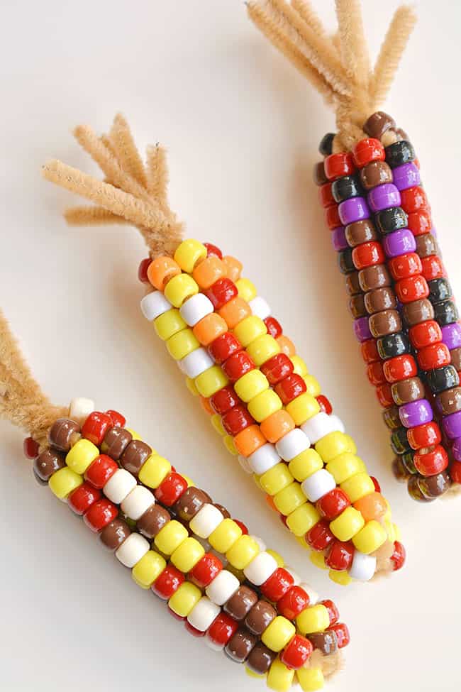 beaded pipe cleaner corn kids craft instruction image 8