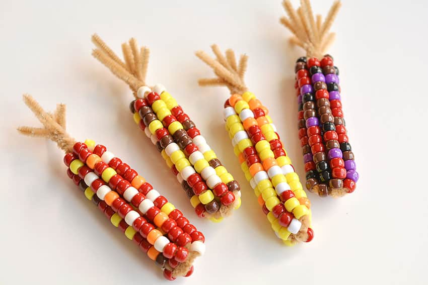 beaded pipe cleaner corn kids craft instruction image 9