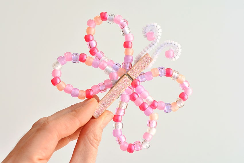 beaded pipe cleaner flowers flower craft instruction image 20