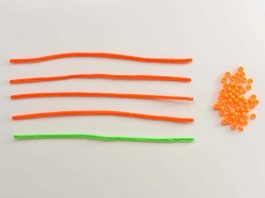 Easy Beaded Pipe Cleaner Pumpkins Tutorial for Kids beaded pipe cleaner pumpkins kids craft instruction image 1