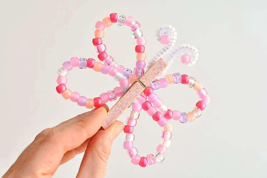 beaded pipe cleaner pumpkins kids craft instruction image 15