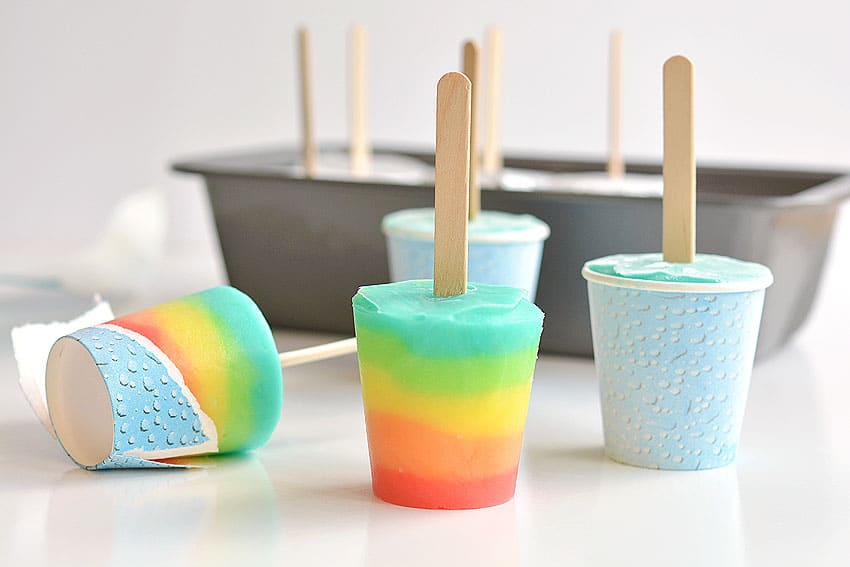 rainbow popsicles using dixie cups kids craft instruction image 6