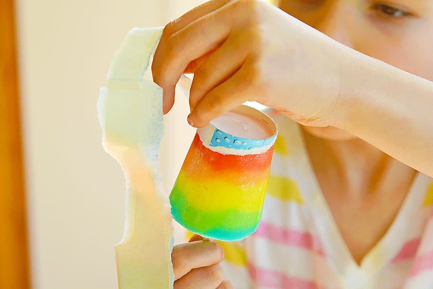 rainbow popsicles using dixie cups kids craft instruction image 7
