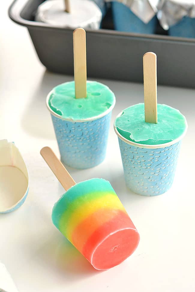 rainbow popsicles using dixie cups kids craft instruction image 9