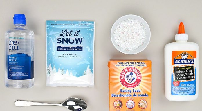 Easy Snow Slime Tutorial for Kids snow slime kids craft instruction image 1