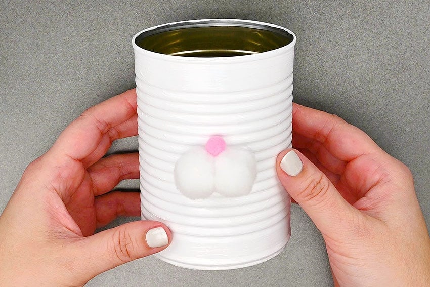 bunny tin can planters kids craft instruction image 10