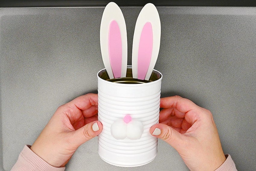bunny tin can planters kids craft instruction image 13