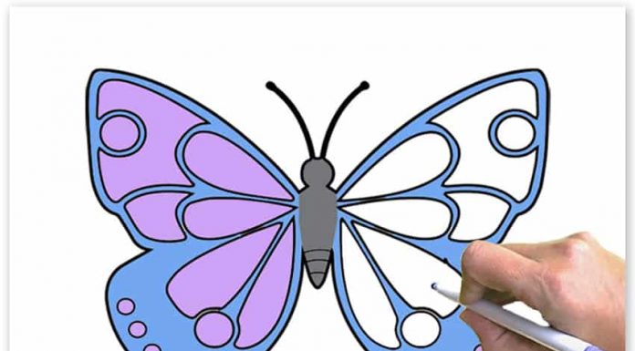 Easy Butterfly Coloring Pages Tutorial for Kids butterfly coloring pages kids craft finished craft