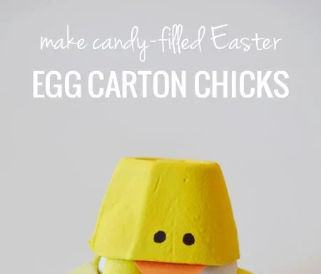 Easy Candy Filled Easter Egg Carton Chicks Tutorial for Kids candy filled easter egg carton chicks kids craft finished craft