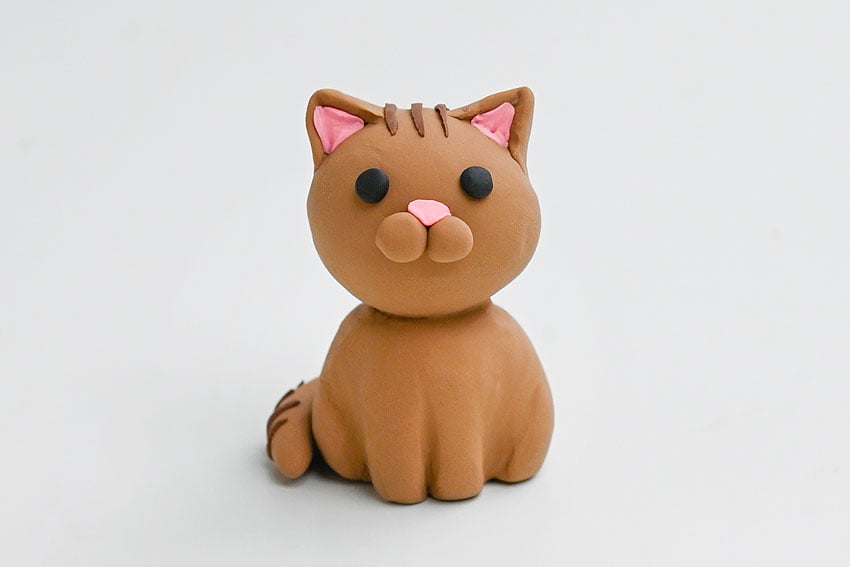clay cat kids craft instruction image 23