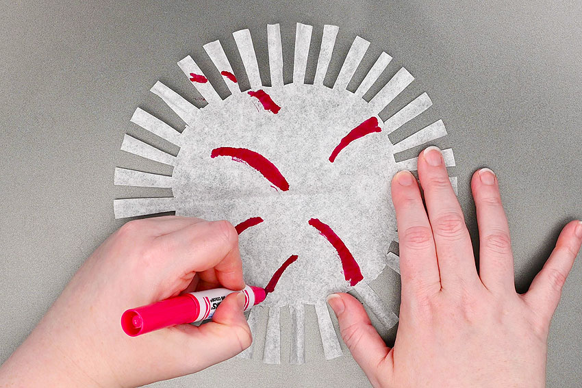 coffee filter fireworks kids craft instruction image 6
