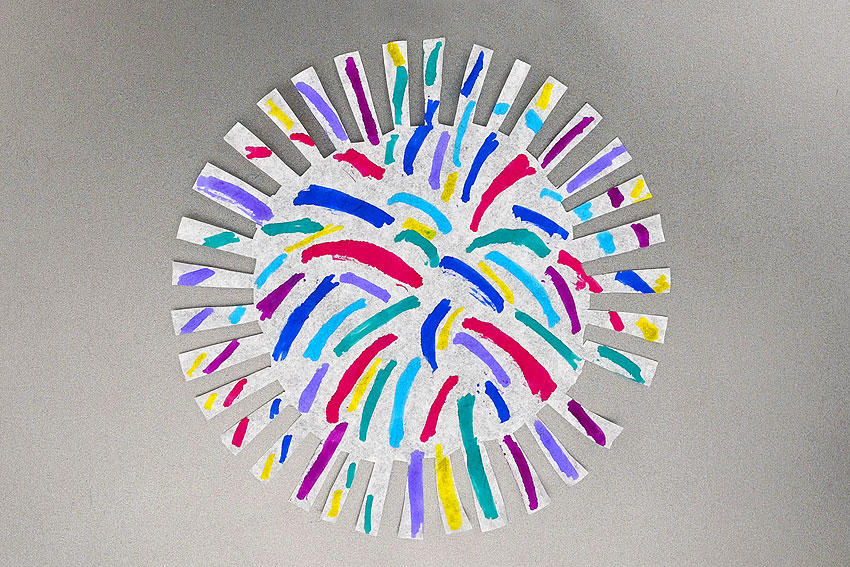 coffee filter fireworks kids craft instruction image 7