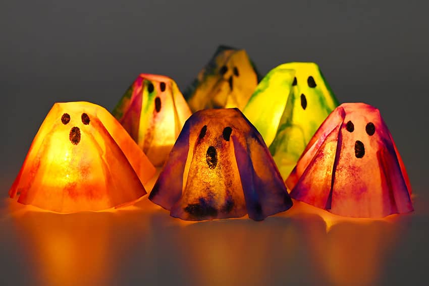 coffee filter ghosts kids craft instruction image 14