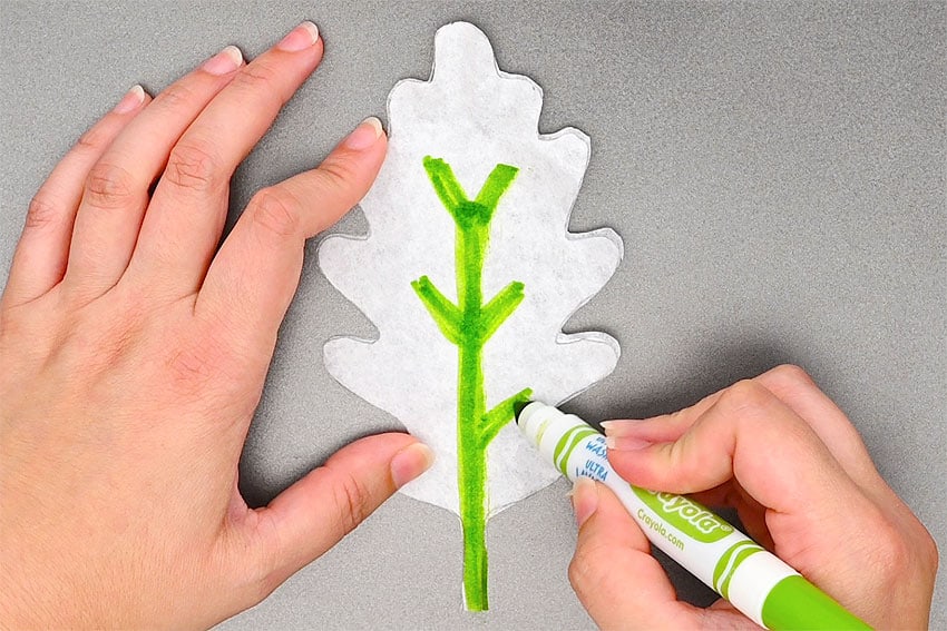 coffee filter leaves kids craft instruction image 6