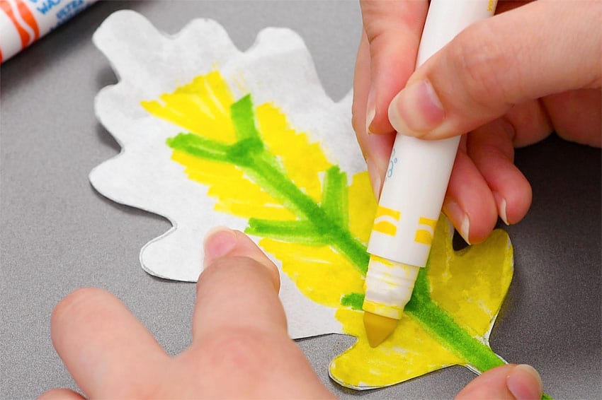 coffee filter leaves kids craft instruction image 7