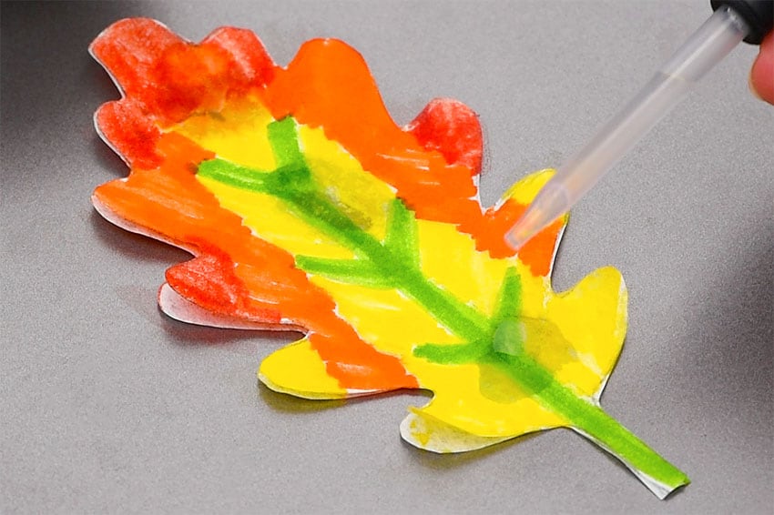 coffee filter leaves kids craft instruction image 9
