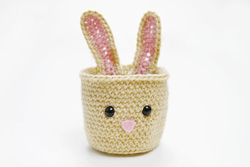 crochet bunny basket crochet yarn craft instruction image 29
