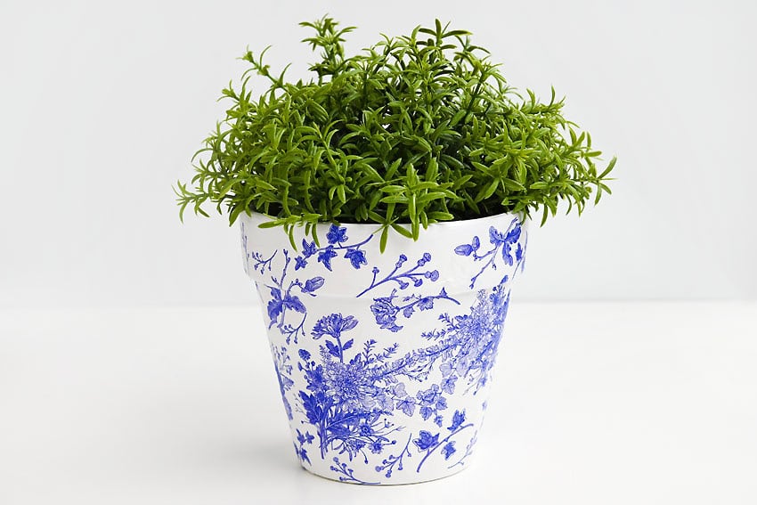 decoupage flower pots flower craft instruction image 14