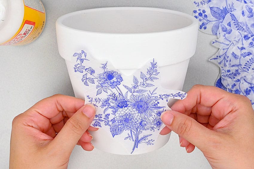 decoupage flower pots flower craft instruction image 6