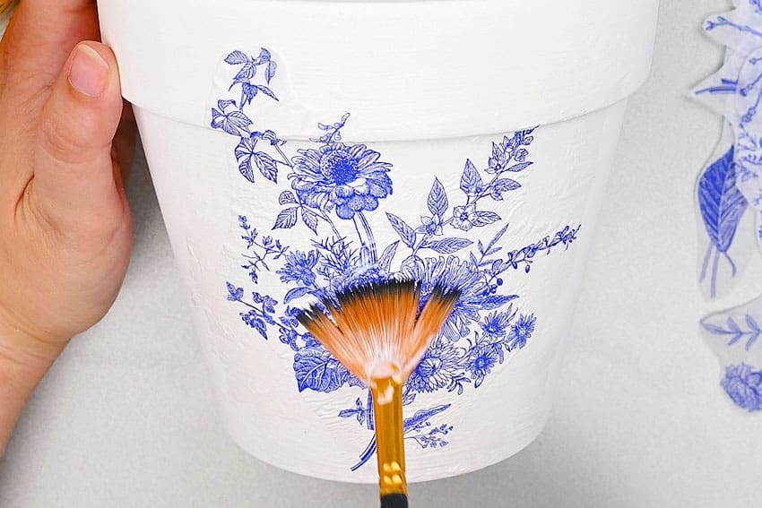 decoupage flower pots flower craft instruction image 9