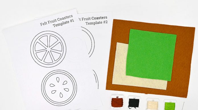 Easy Felt Fruit Coasters Tutorial for Kids felt fruit coasters kids craft instruction image 1