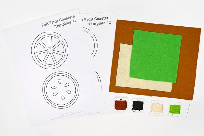 easy-felt-fruit-coasters-tutorial-for-kids-instruction-1 felt fruit coasters kids craft instruction image 1