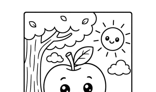 Easy Fruit Coloring Pages Tutorial for Kids fruit coloring pages kids craft instruction image 1