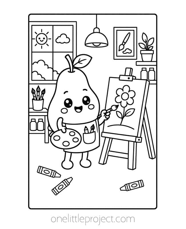 fruit coloring pages kids craft instruction image 11