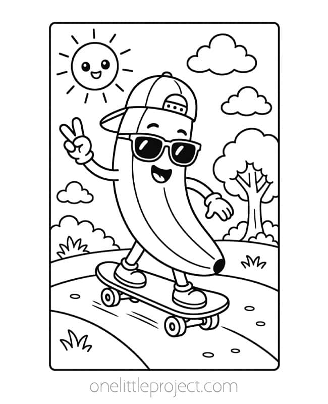 fruit coloring pages kids craft instruction image 12