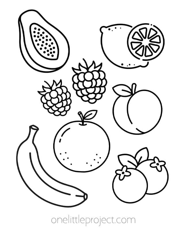 fruit coloring pages kids craft instruction image 15