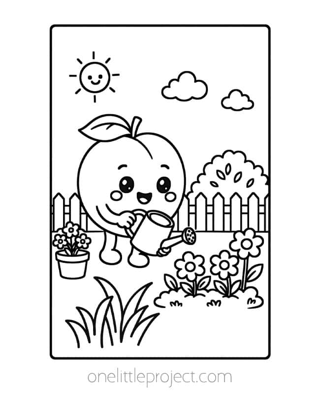 fruit coloring pages kids craft instruction image 7