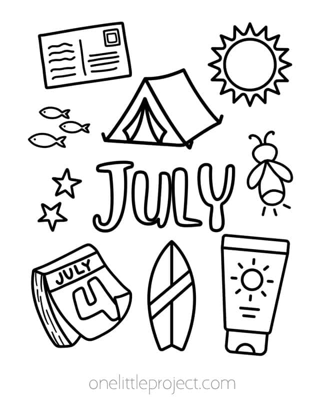 july coloring pages kids craft instruction image 1