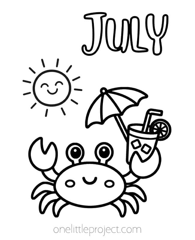 july coloring pages kids craft instruction image 10