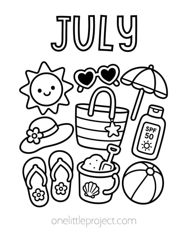 july coloring pages kids craft instruction image 8
