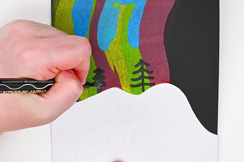 northern lights squeegee painting painting craft instruction image 12