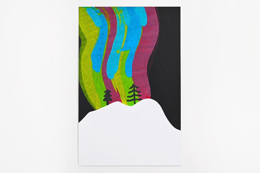 northern lights squeegee painting painting craft instruction image 13