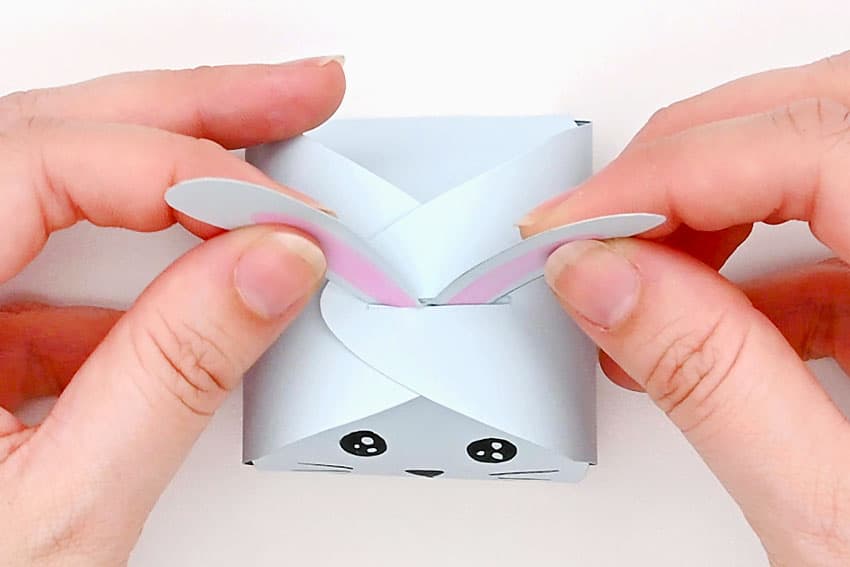 paper bunny gift box paper craft instruction image 14