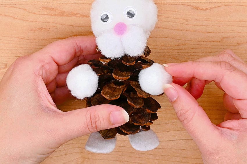 pine cone bunnies kids craft instruction image 16