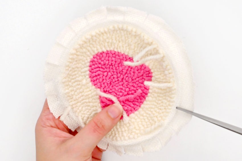 punch needle heart coasters crochet yarn craft instruction image 17
