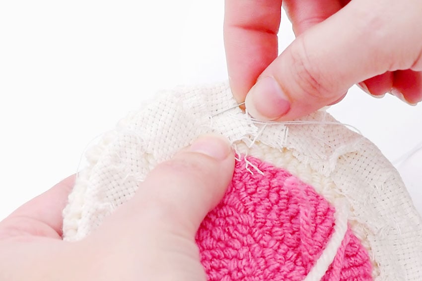 punch needle heart coasters crochet yarn craft instruction image 18