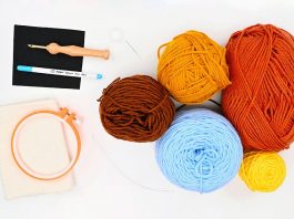 Easy Punch Needle Landscape Coasters Tutorial for Kids punch needle landscape coasters crochet yarn craft instruction image 1