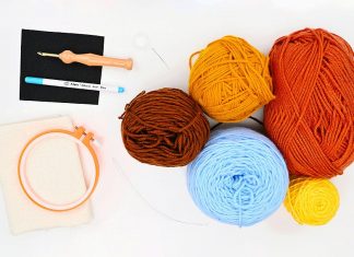 Easy Punch Needle Landscape Coasters Tutorial for Kids punch needle landscape coasters crochet yarn craft instruction image 1