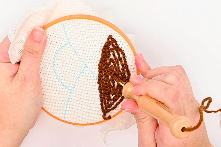 punch needle landscape coasters crochet yarn craft instruction image 12