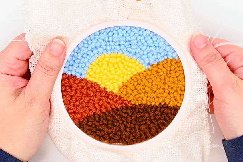 punch needle landscape coasters crochet yarn craft instruction image 15