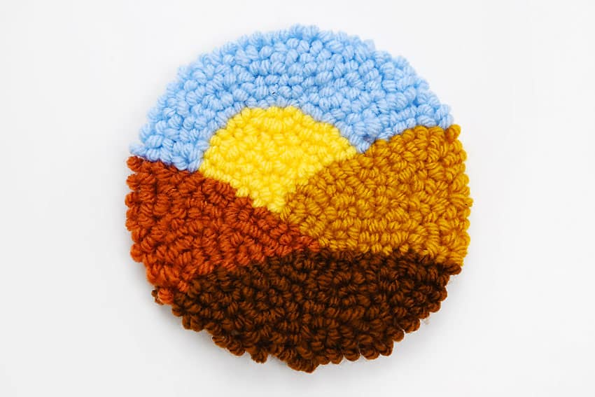 punch needle landscape coasters crochet yarn craft instruction image 20