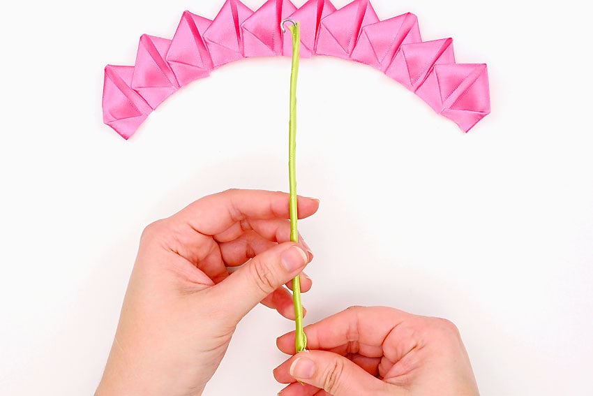 ribbon rose kids craft instruction image 16